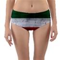 Flag Patriote Quebec Patriot red green white grunge Separatism Reversible Mid-Waist Bikini Bottoms View1