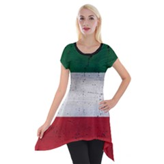 Flag Patriote Quebec Patriot Red Green White Grunge Separatism Short Sleeve Side Drop Tunic by Quebec