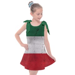 Flag Patriote Quebec Patriot Red Green White Grunge Separatism Kids  Tie Up Tunic Dress by Quebec