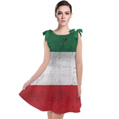 Flag Patriote Quebec Patriot Red Green White Grunge Separatism Tie Up Tunic Dress