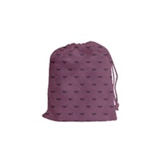 Plum Bow Design Drawstring Pouch (small) by WensdaiAmbrose