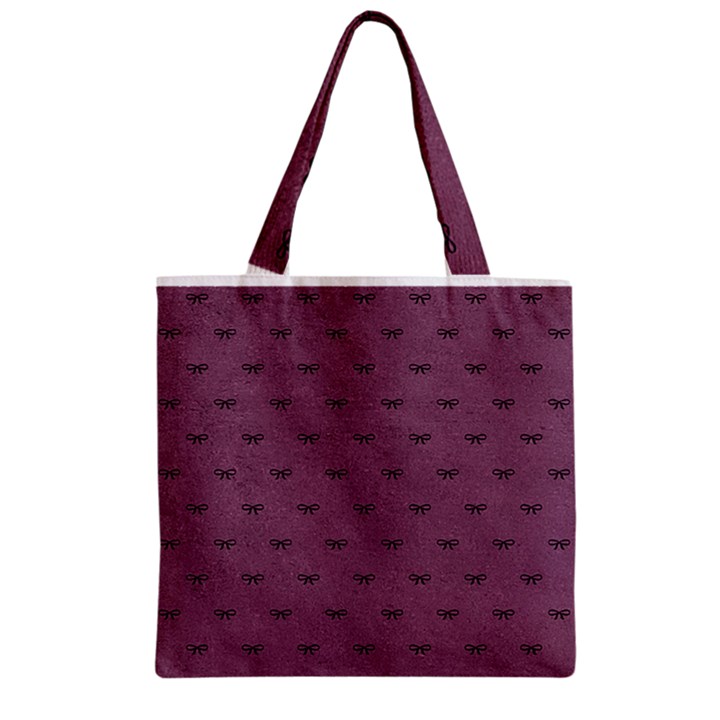 Plum Bow Design Zipper Grocery Tote Bag