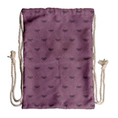 Plum Bow Design Drawstring Bag (large) by WensdaiAmbrose