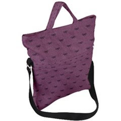 Plum Bow Design Fold Over Handle Tote Bag by WensdaiAmbrose