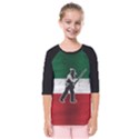 Flag Patriote Quebec Patriot red green white grunge vieux patriot Henri Julien Kids  Quarter Sleeve Raglan Tee View1