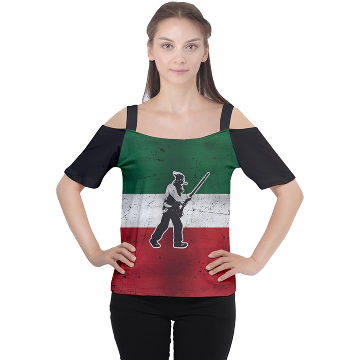 Flag Patriote Quebec Patriot red green white grunge vieux patriot Henri Julien Cutout Shoulder Tee