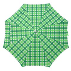 Sweet Pea Green Gingham Straight Umbrellas by WensdaiAmbrose