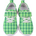 Sweet Pea Green Gingham Kids  Velcro Strap Shoes View1