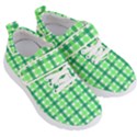 Sweet Pea Green Gingham Kids  Velcro Strap Shoes View3