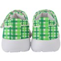 Sweet Pea Green Gingham Kids  Velcro Strap Shoes View4