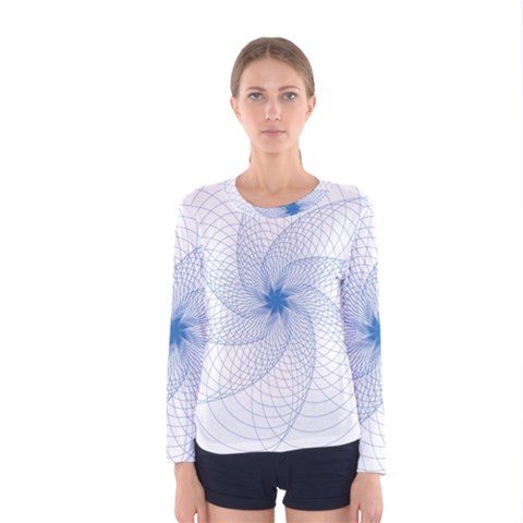 Spirograph Pattern Geometric Women s Long Sleeve Tee by Mariart