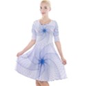 Spirograph Pattern Geometric Quarter Sleeve A-Line Dress View1