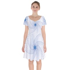 Spirograph Pattern Geometric Short Sleeve Bardot Dress by Mariart