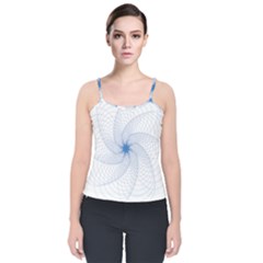 Spirograph Pattern Geometric Velvet Spaghetti Strap Top