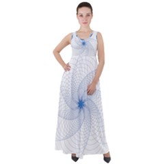 Spirograph Pattern Geometric Empire Waist Velour Maxi Dress