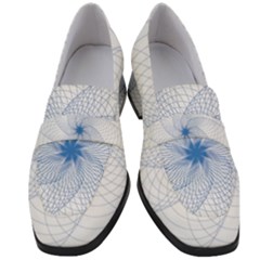 Spirograph Pattern Geometric Women s Chunky Heel Loafers