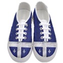 Flag Quebec Drapeau grunge fleur de lys blue and white Women s Classic Low Top Sneakers View1