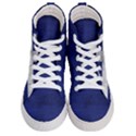 Flag Quebec Drapeau grunge fleur de lys blue and white Men s Hi-Top Skate Sneakers View1