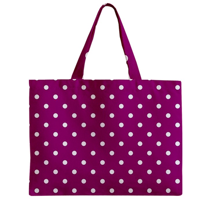 Polka Dots in Purple Zipper Mini Tote Bag