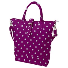 Polka Dots In Purple Buckle Top Tote Bag by WensdaiAmbrose