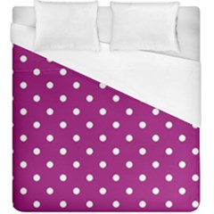 Polka Dots In Purple Duvet Cover (king Size) by WensdaiAmbrose