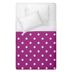 Polka Dots In Purple Duvet Cover (single Size) by WensdaiAmbrose