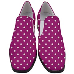 Polka Dots In Purple Slip On Heel Loafers