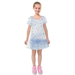 Simple Minimal Shapes Brushes Design Kids  Short Sleeve Velvet Dress