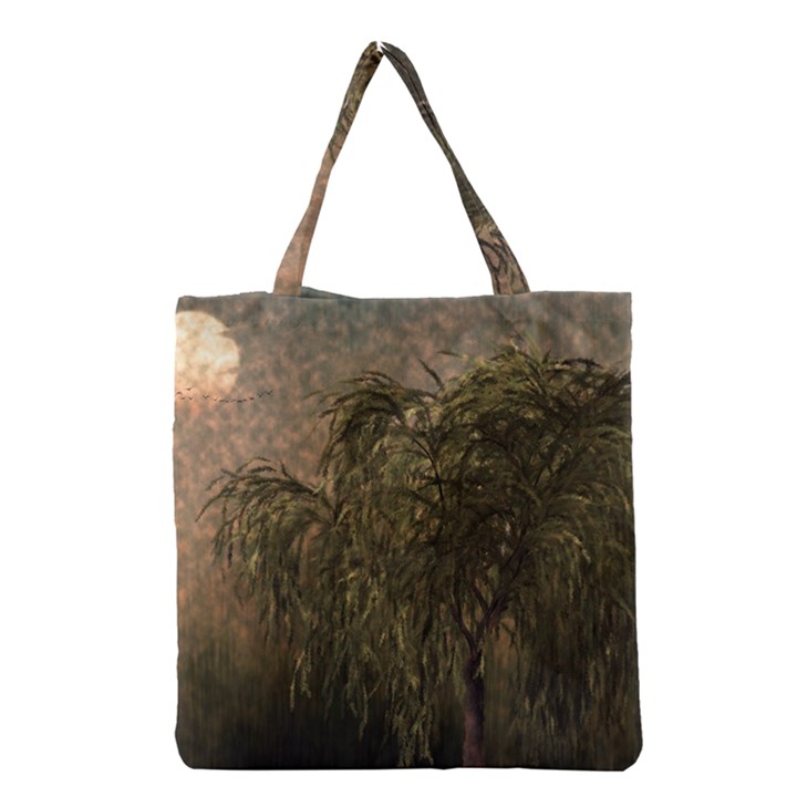 Willow At Sunset Grocery Tote Bag