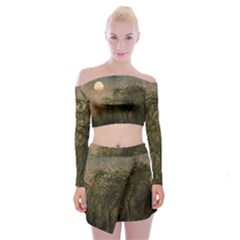 Willow At Sunset Off Shoulder Top With Mini Skirt Set by LoolyElzayat