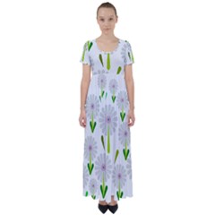 Zappwaits High Waist Short Sleeve Maxi Dress