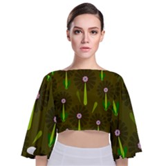 Zappwaits Tie Back Butterfly Sleeve Chiffon Top by zappwaits