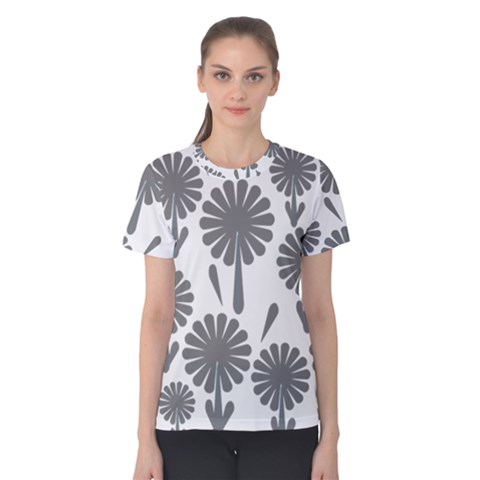 Zappwaits Flowers Black Women s Cotton Tee by zappwaits