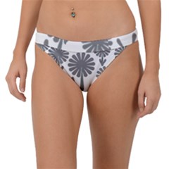 Zappwaits Flowers Black Band Bikini Bottom