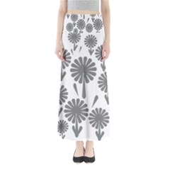 Zappwaits Flowers Black Full Length Maxi Skirt