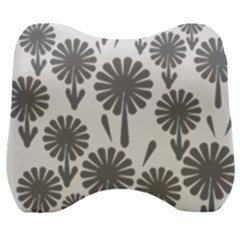 Zappwaits Flowers Black Velour Head Support Cushion by zappwaits