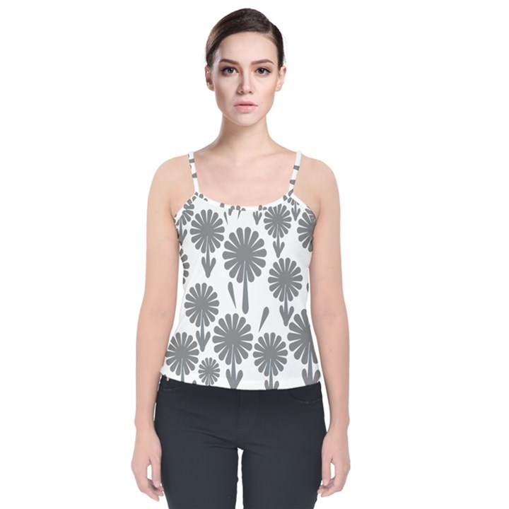 zappwaits flowers black Velvet Spaghetti Strap Top