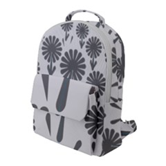 Zappwaits Flowers Black Flap Pocket Backpack (large) by zappwaits