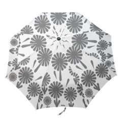 Zappwaits Flowers Black Folding Umbrellas by zappwaits