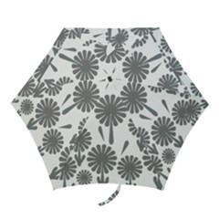 Zappwaits Flowers Black Mini Folding Umbrellas by zappwaits