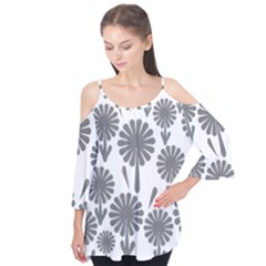 Zappwaits Flowers Black Flutter Tees