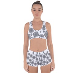 Zappwaits Flowers Black Racerback Boyleg Bikini Set by zappwaits