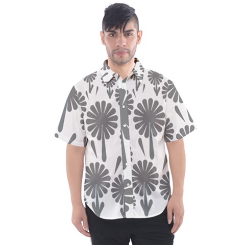 Zappwaits Flowers Black Men s Short Sleeve Shirt by zappwaits