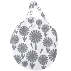 Zappwaits Flowers Black Giant Round Zipper Tote by zappwaits