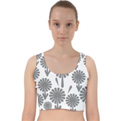 Zappwaits Flowers Black Velvet Racer Back Crop Top by zappwaits