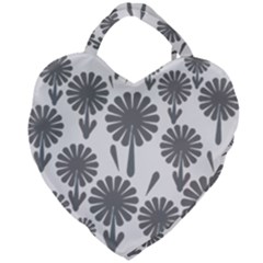 Zappwaits Flowers Black Giant Heart Shaped Tote by zappwaits