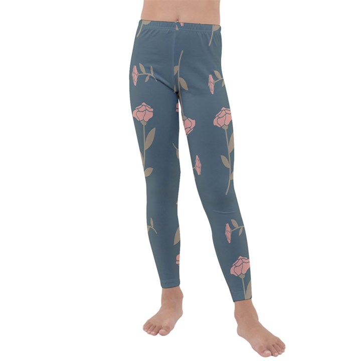 Florets in Grey Kids  Lightweight Velour Leggings