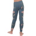 Florets in Grey Kids  Lightweight Velour Leggings View4