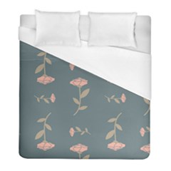 Florets In Grey Duvet Cover (full/ Double Size) by WensdaiAmbrose