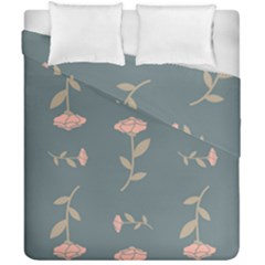 Florets In Grey Duvet Cover Double Side (california King Size) by WensdaiAmbrose